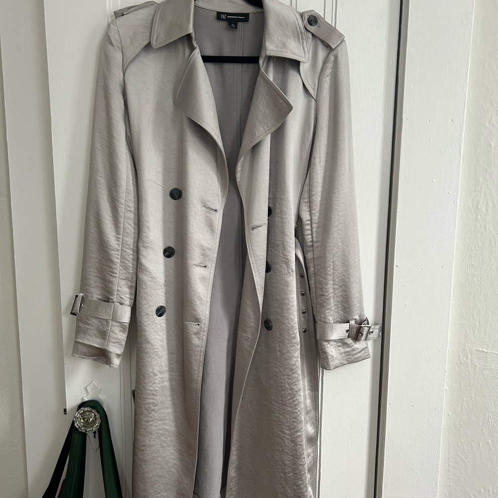 INC International Concepts silver trench Coat